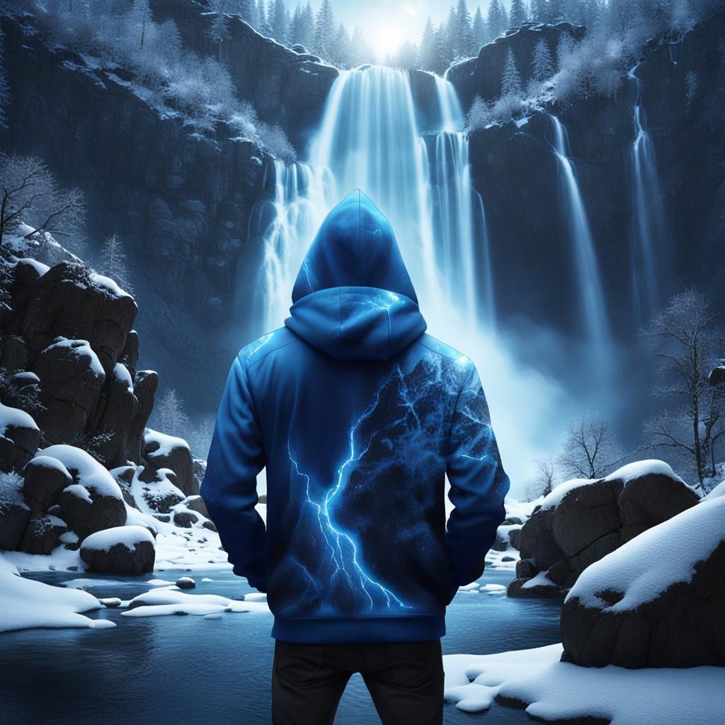 Ethereal Figure Reveals Landscape in Hyperrealistic Image