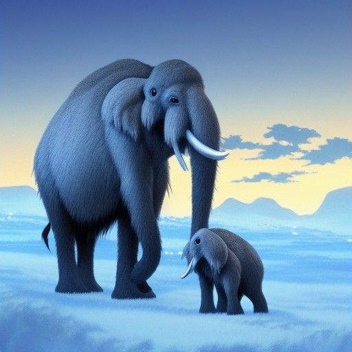 Ice Age Mammoths in Anime Style
