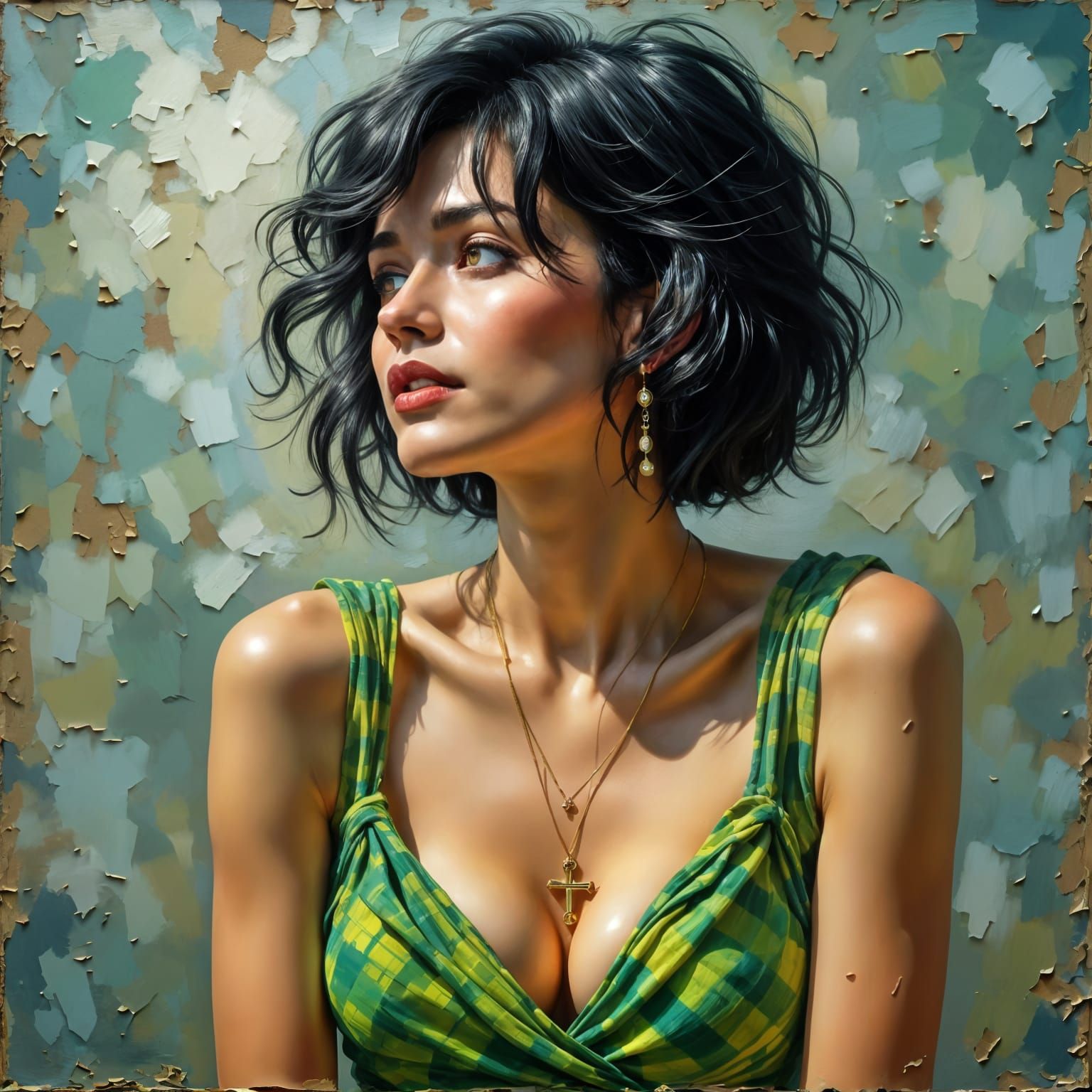 Timeless Woman in Green Plaid