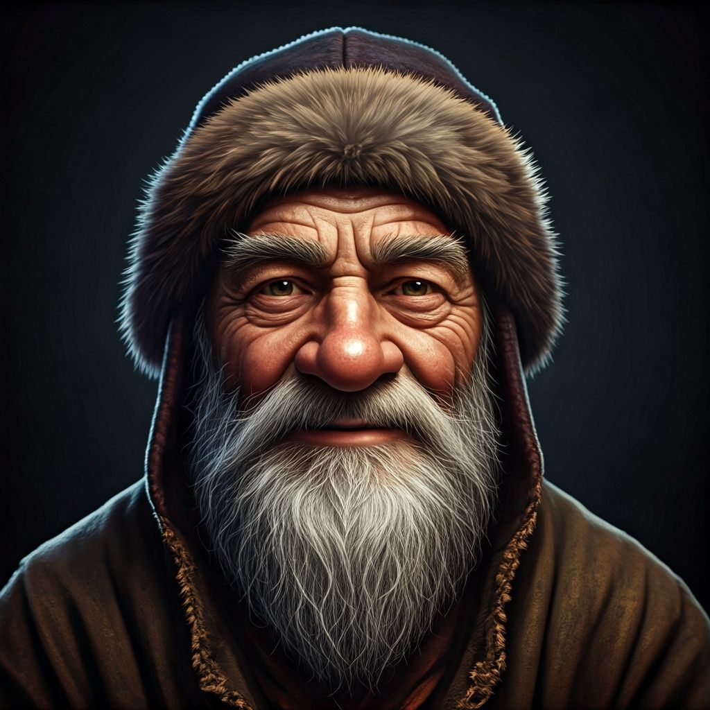 Grizzled Gnome Mendicant in Detailed Concept Art