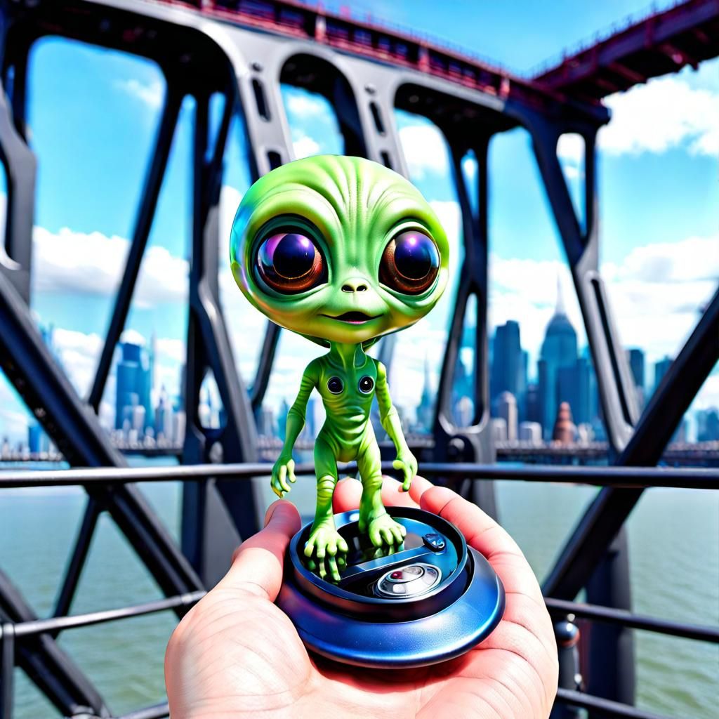 Cute Sci-Fi Alien Pet on Spaceship Bridge