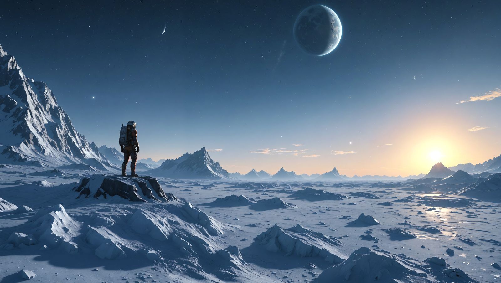 Icy Planet Exoplanet Stargazing in Unreal Engine