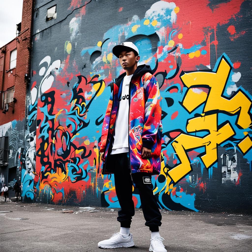 Anime Character in Vibrant Street Art Style