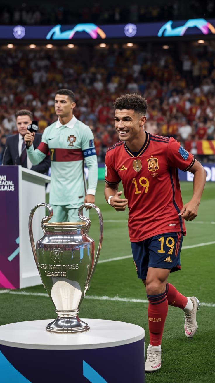 Yamal Steals UEFA Trophy From Ronaldo