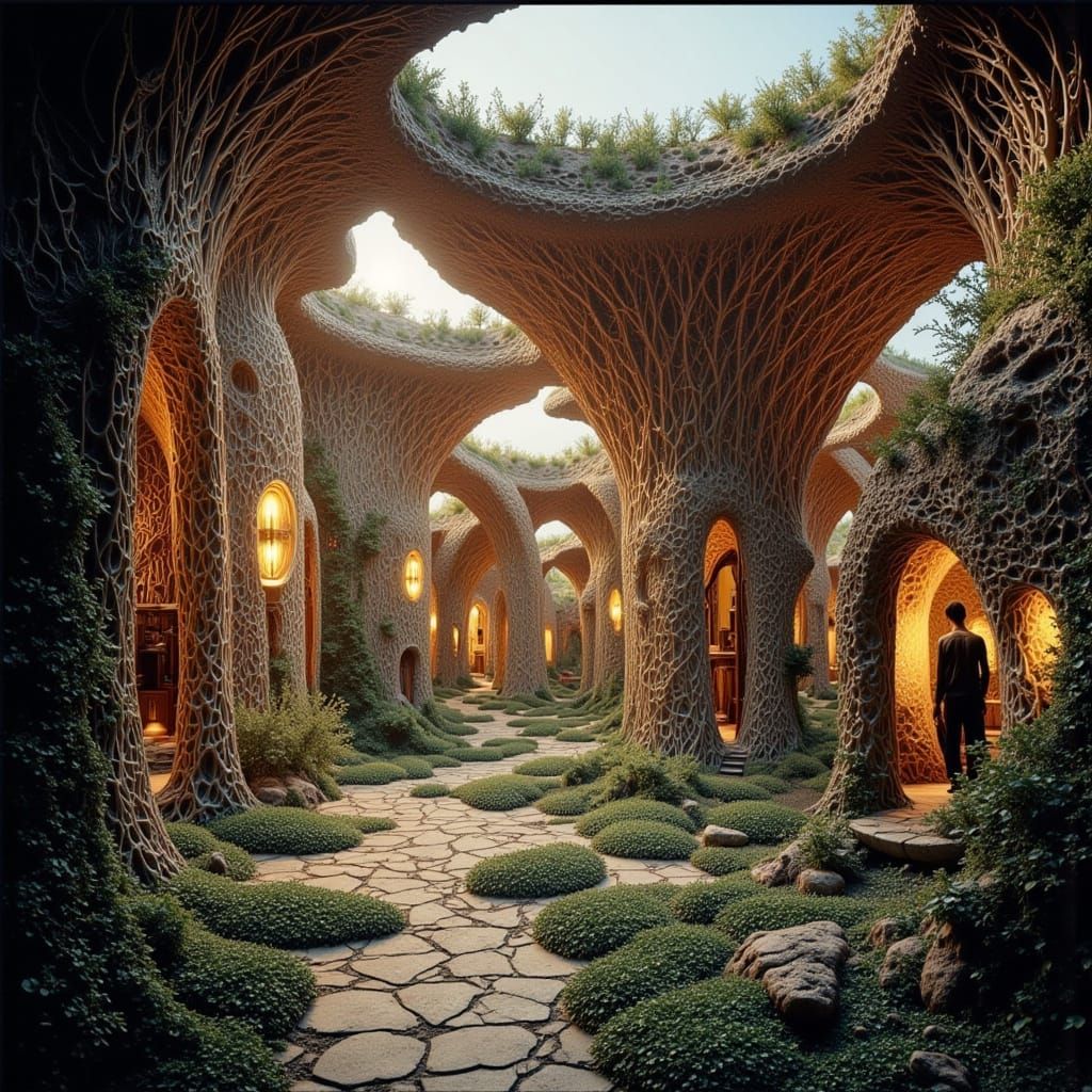 Futuristic Ligamorphous Plants on Mars Base