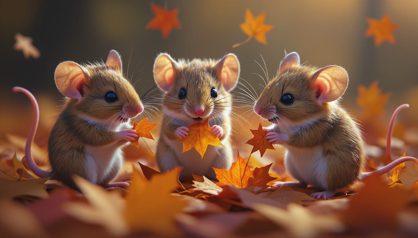 adorable little mice having a party