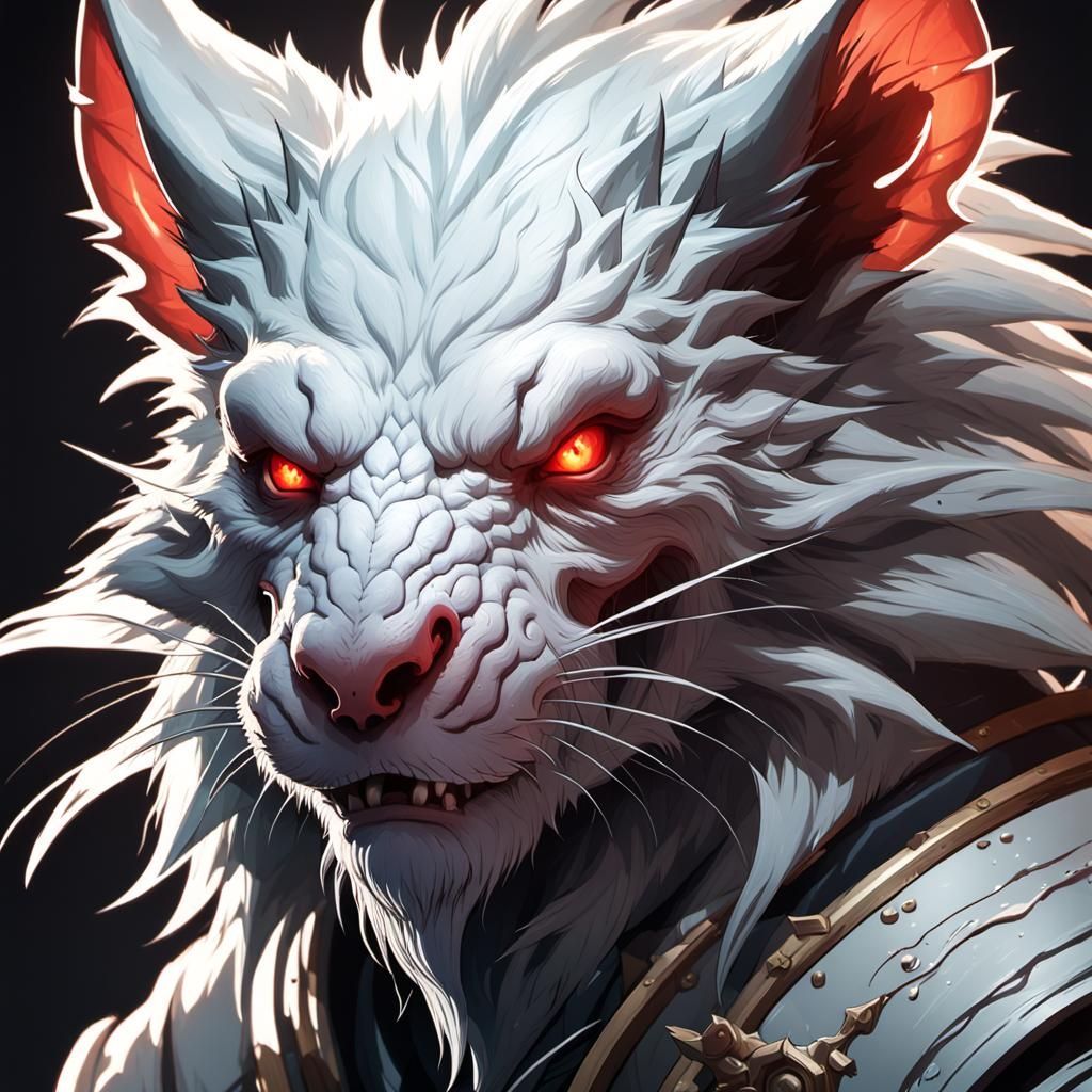 Demonic Wererat Portrait in Hyperdetailed Style