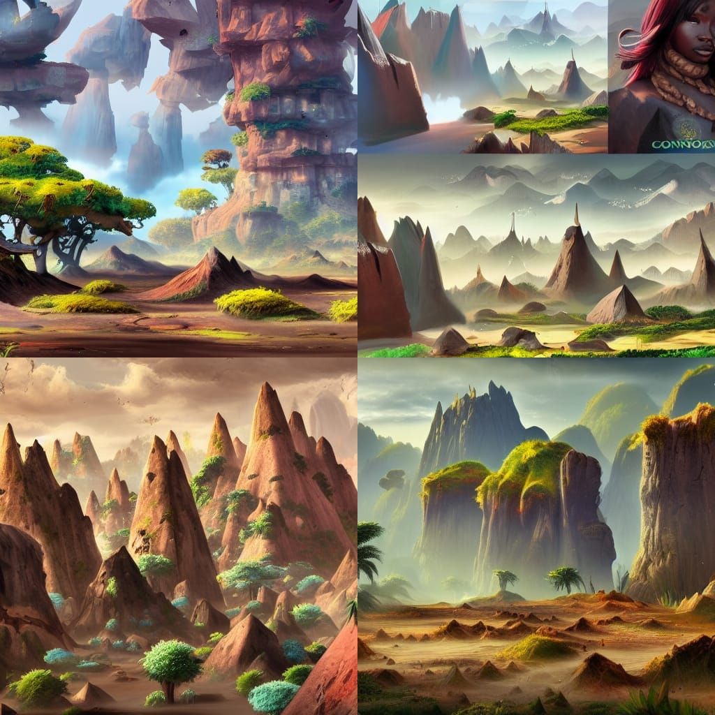 Congolese and Temperate Biome Landscape Art
