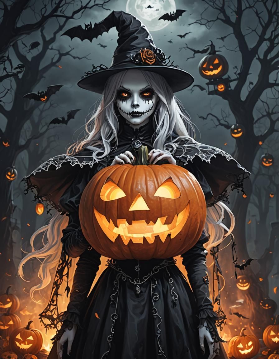 Dark Gothic Halloween Scene