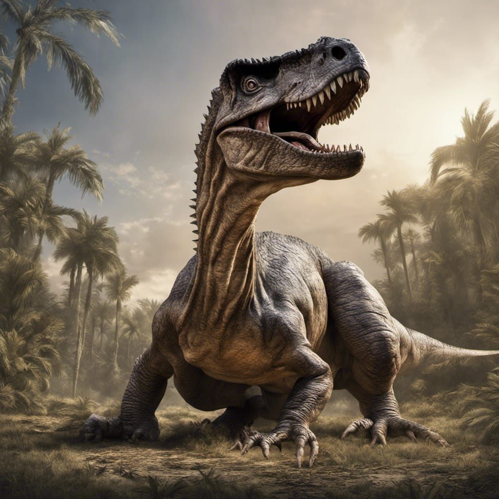 Hyperrealistic Dinosaur Portrait in Cinematic Lighting