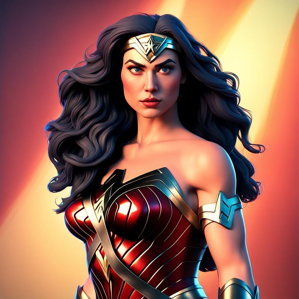 Wonder Woman in Pixar Disney 3D Style