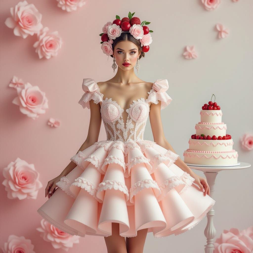 Dessert-Inspired Haute Couture in Dreamlike Editorial Style