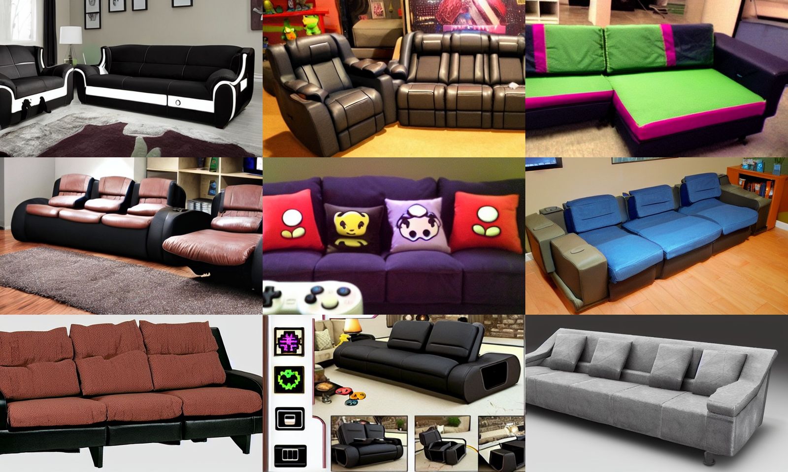 AI Generated Video Game Couch