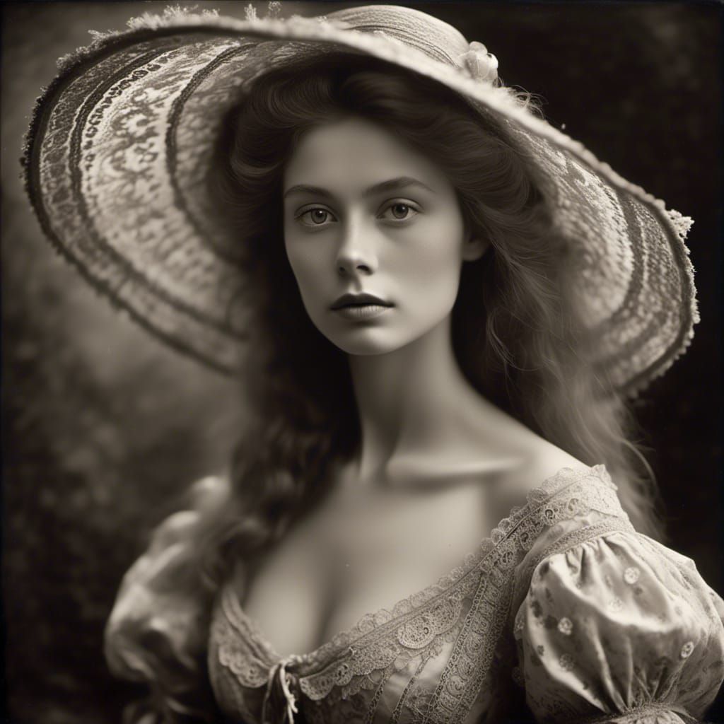 Stunning Woman in 1890s Style Photo