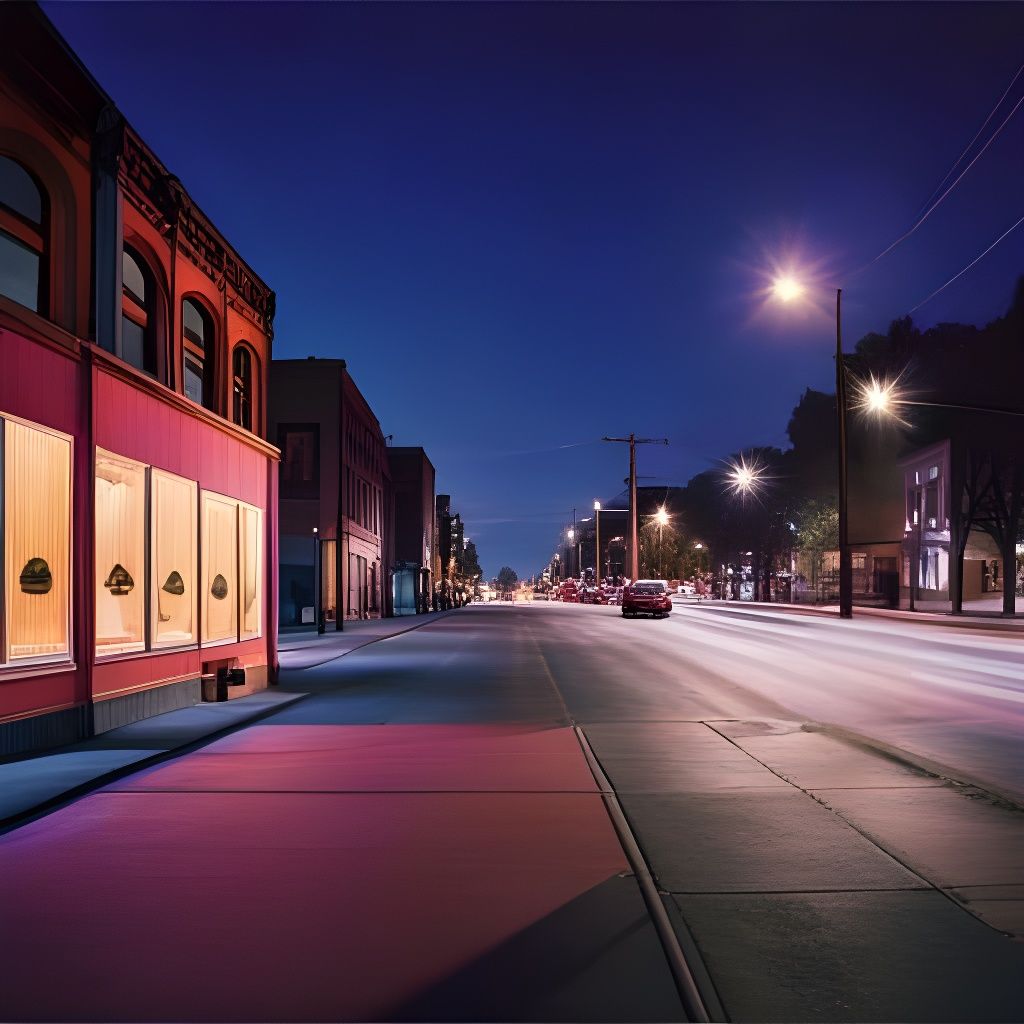 Ann Arbor Street Scene with Purple Haze