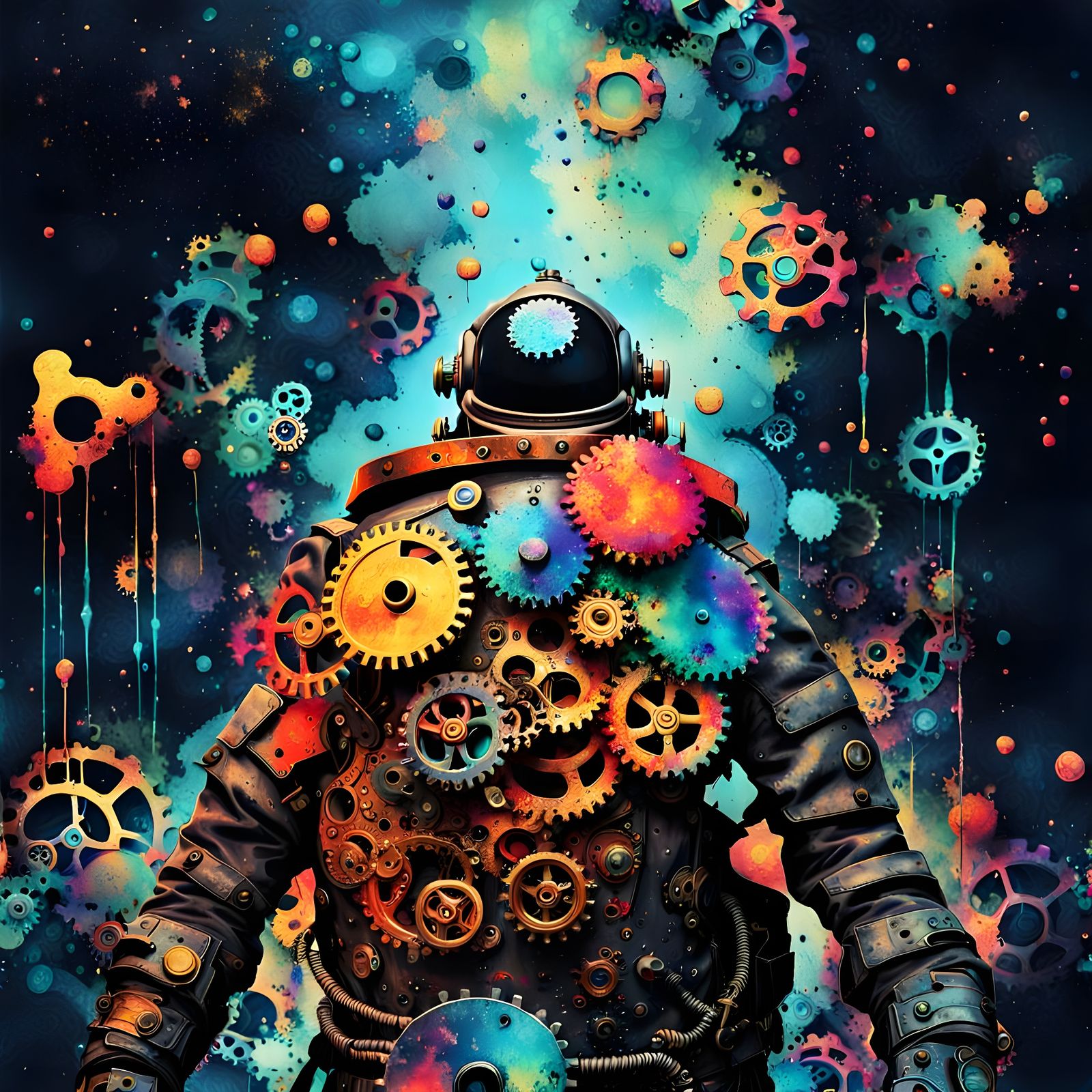 Colorful Ink Splatter Art in Punk Styles