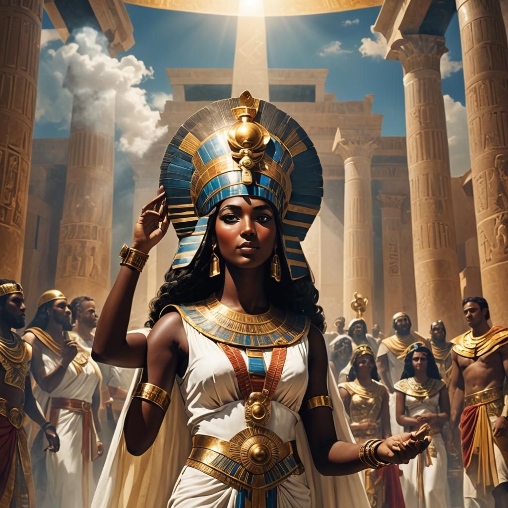 Cleopatra Addressing Roman Senate in Divine Light