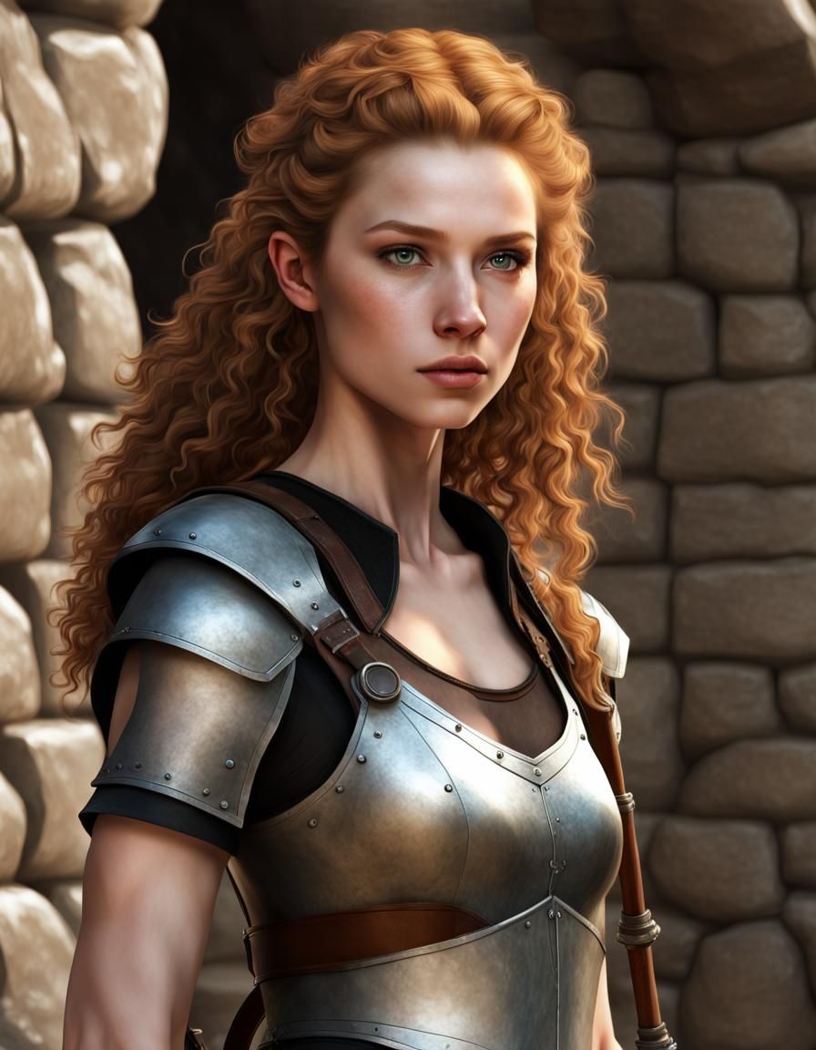 Beautiful Ginger Archer in Detailed Digital Art