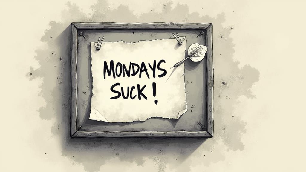 Anime-Style Dartboard Scene with Muted Greyscale Illustratio...