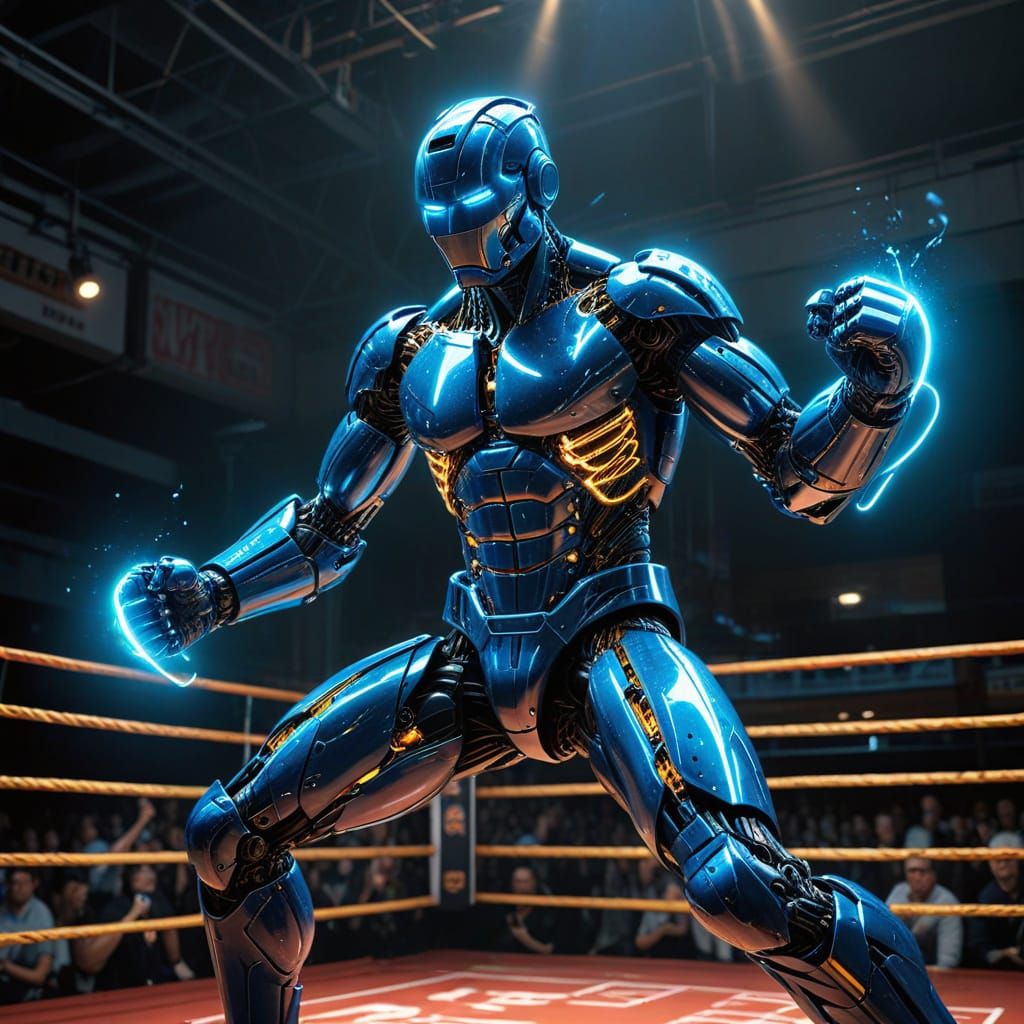 Hyper-Realistic Robot Boxer in Action