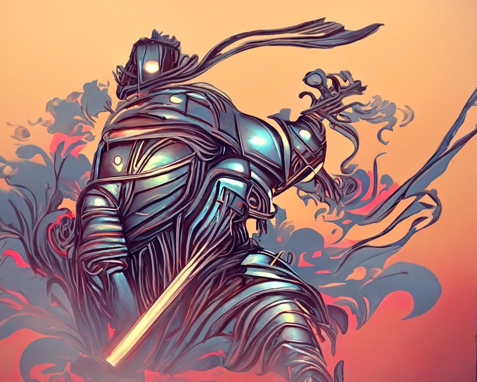 Ancient Holy Armor: Digital Black Paper Art