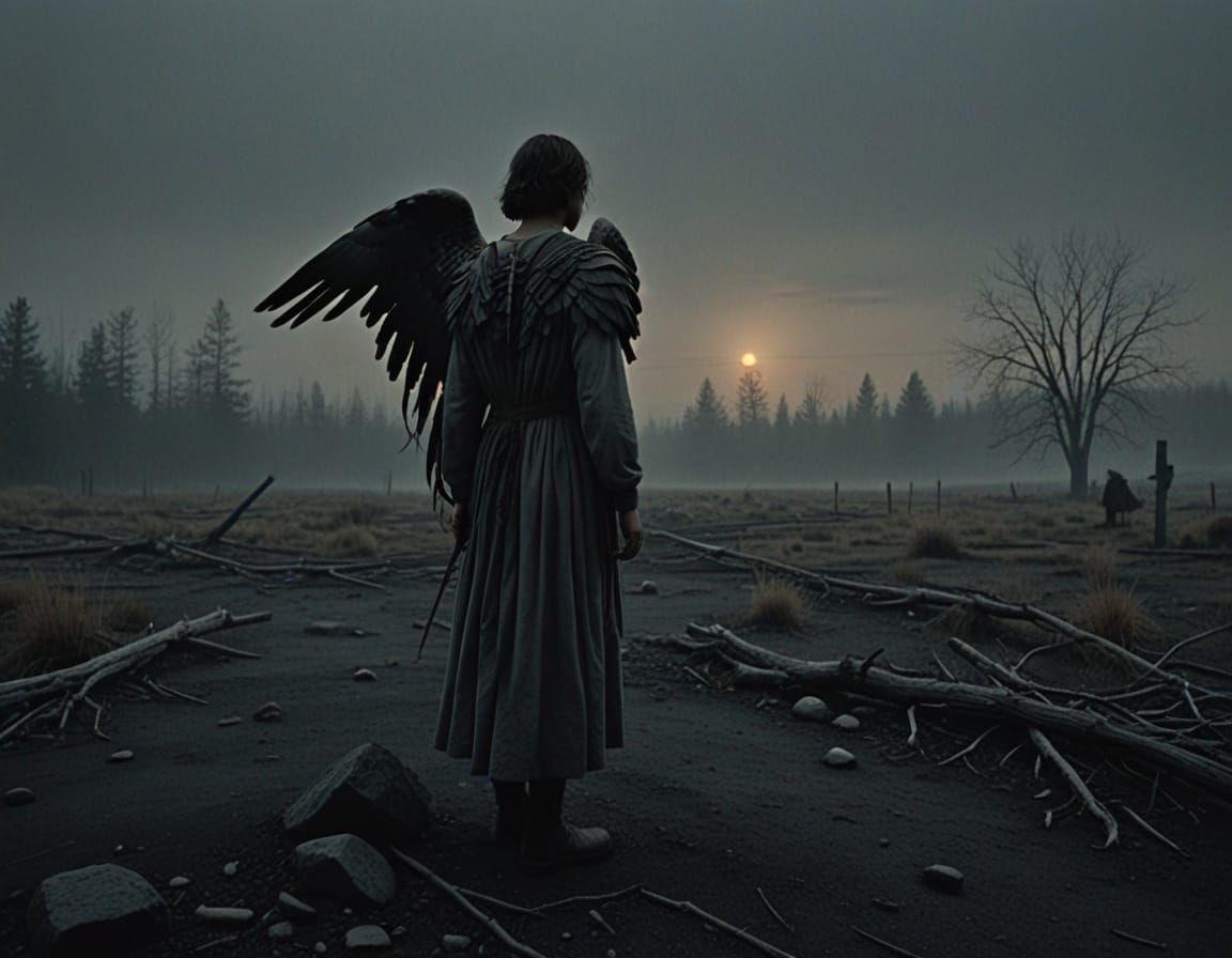 Angel of Death in a Desolate Landscape