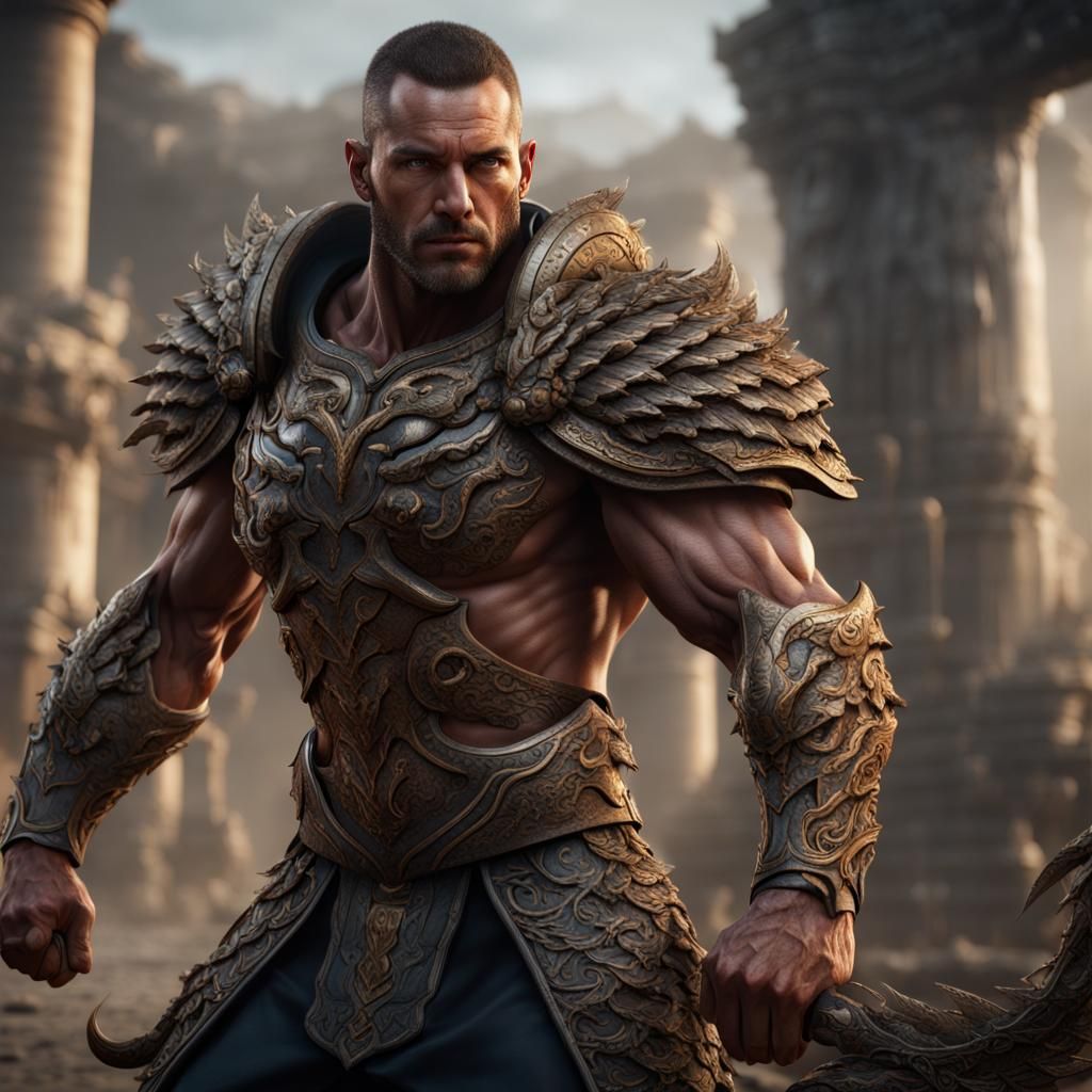 Hydra Warrior: Hyperrealistic Fantasy Art