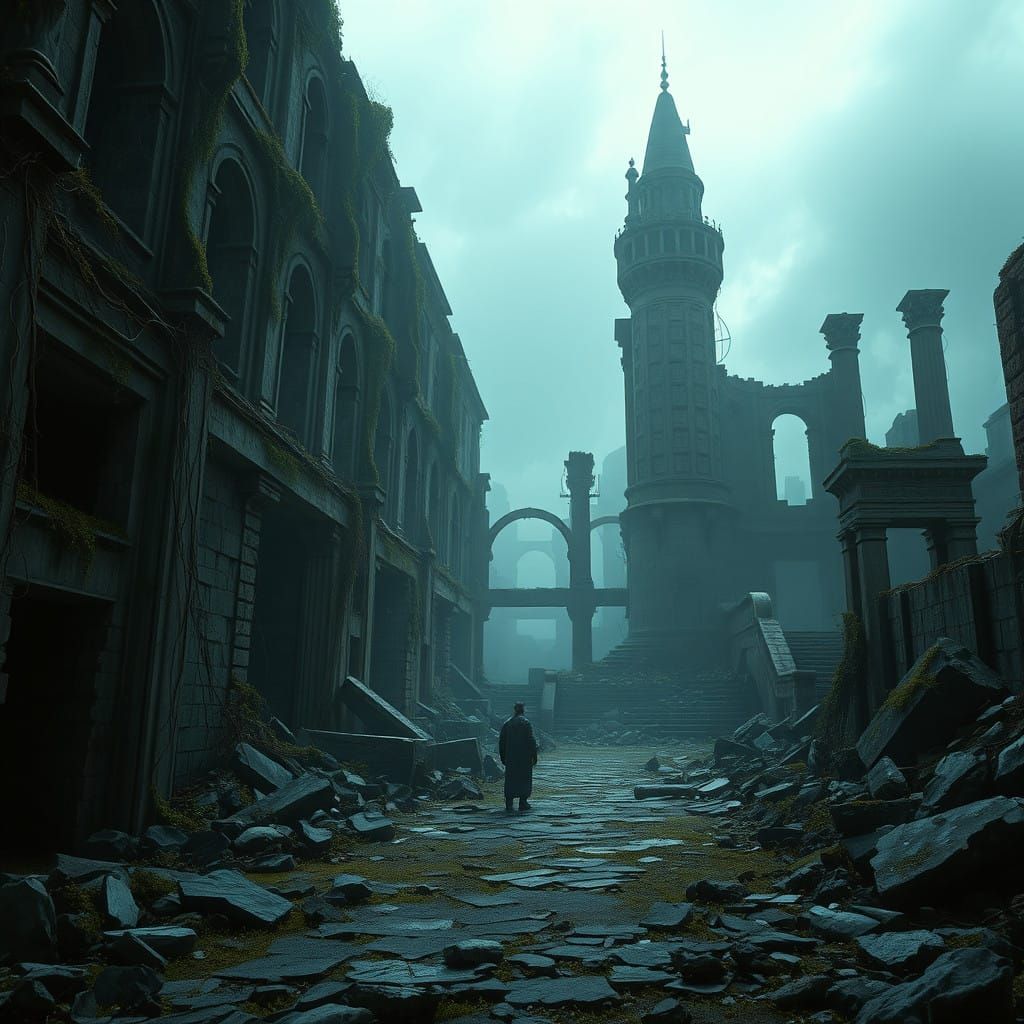 Ethereal Ruins, Hauntingly Beautiful Decay in a Futuristic C...
