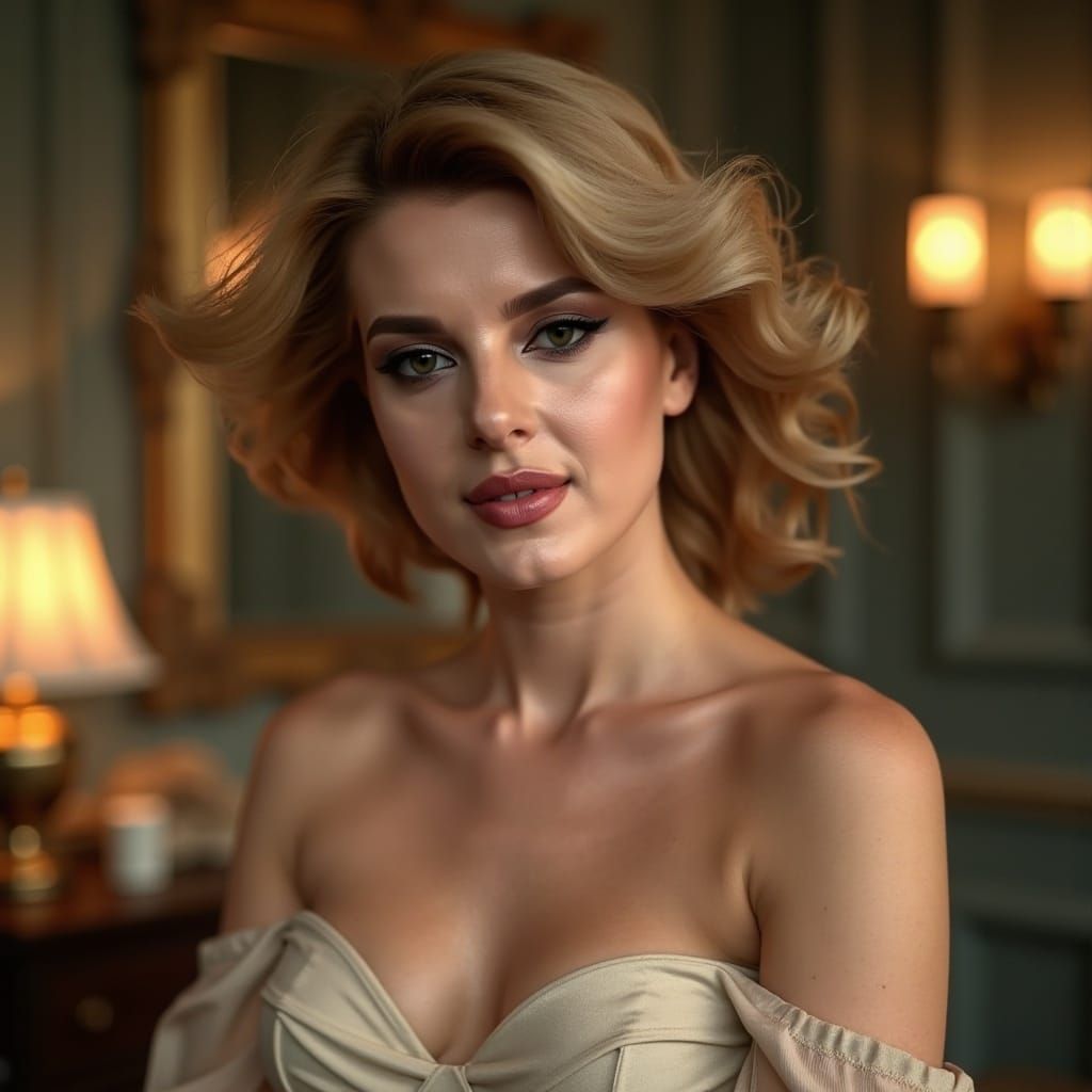 1950s Hairstyle in Luxurious Studio, Lomography Style