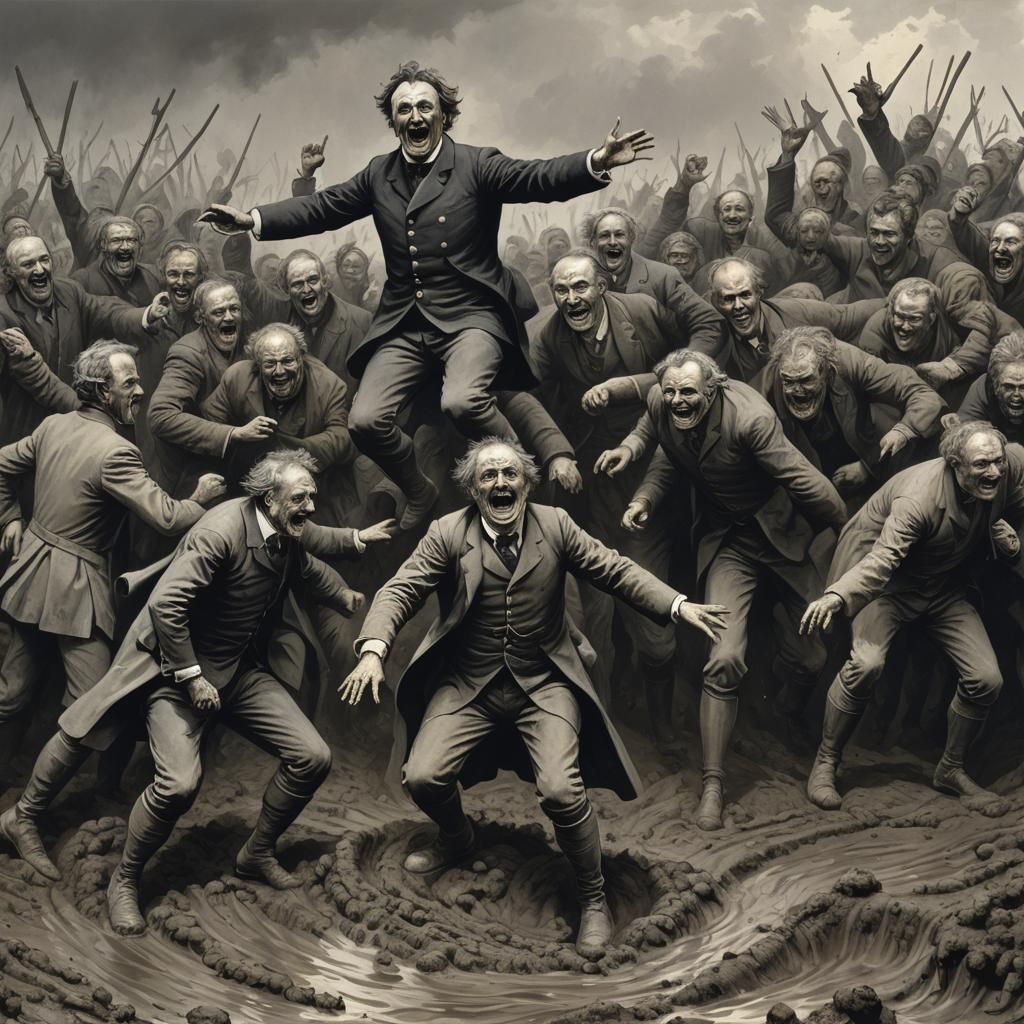 Horrific Politicians Somersaulting in Mud: Doré Aesthetic