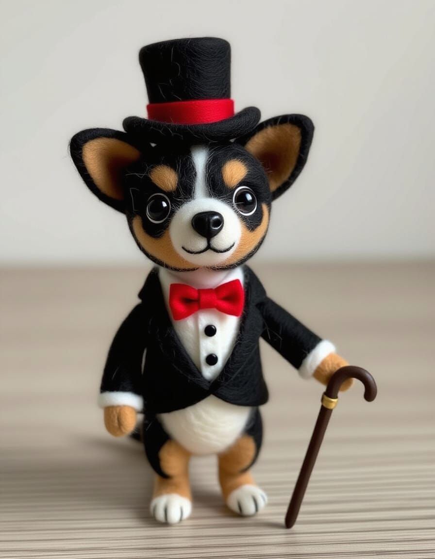 Needle Felted Chihuahua Gentleman