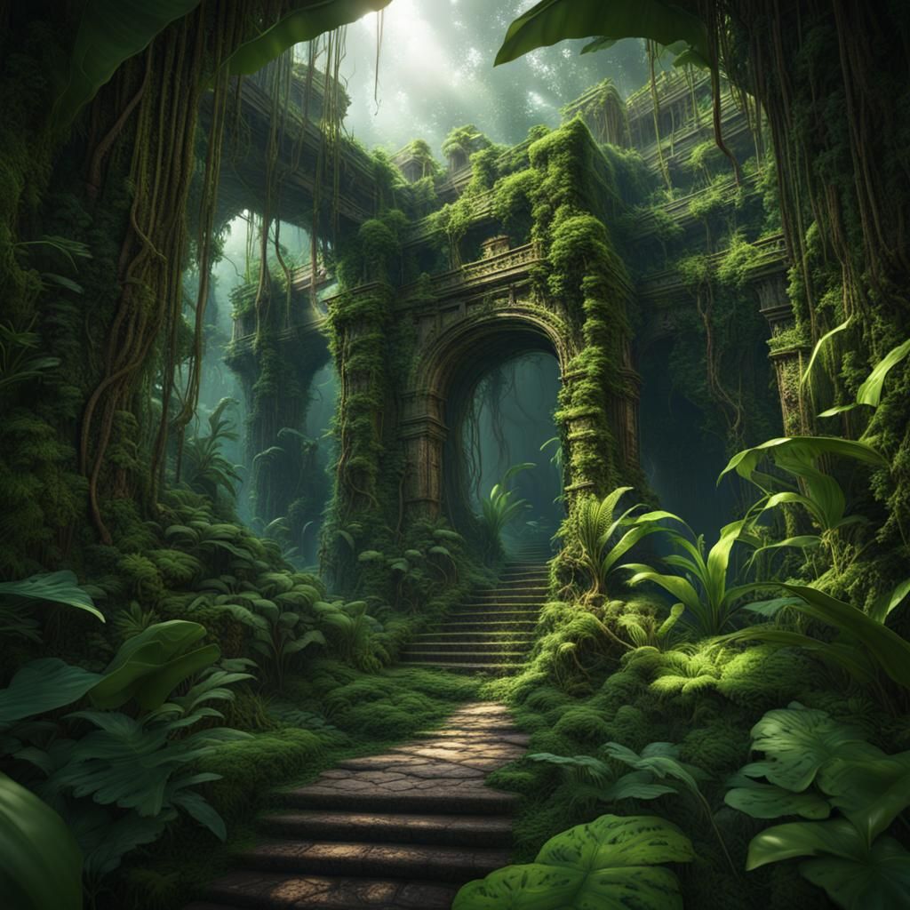Lost Jungle City Concept Art in 8K