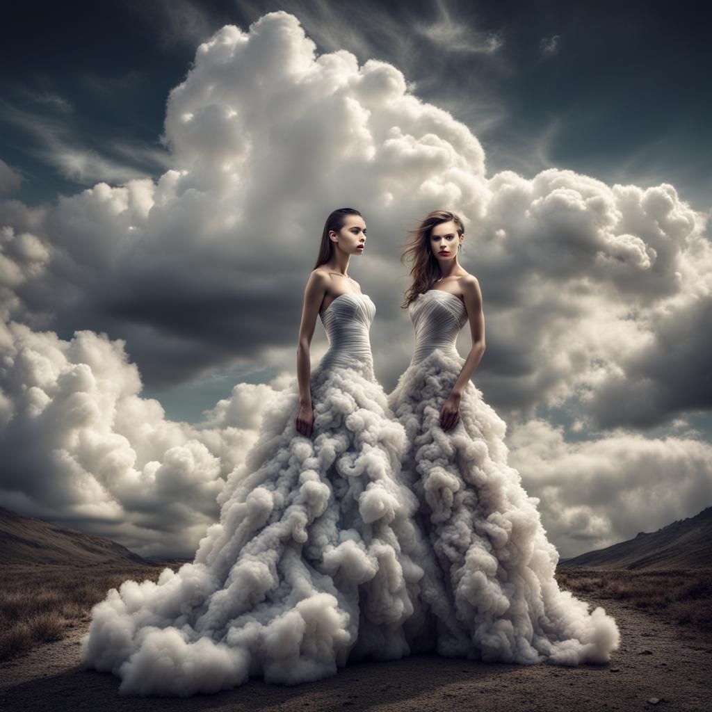 Supermodels in Cloud Gowns: Hyperrealistic Fashion