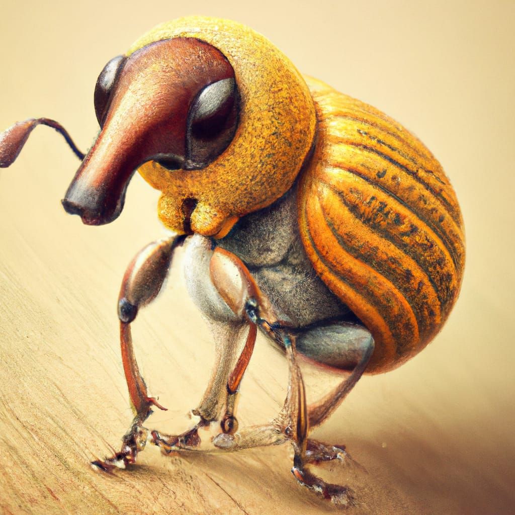 Adorable Acorn Weevil in Hyperrealistic Macro Photography