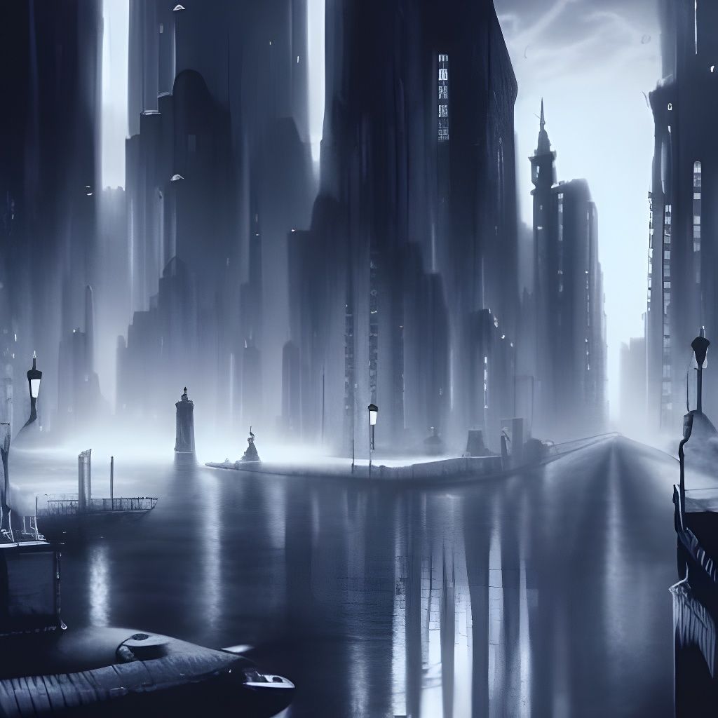 Dark Unwelcoming City: Detailed Matte Painting
