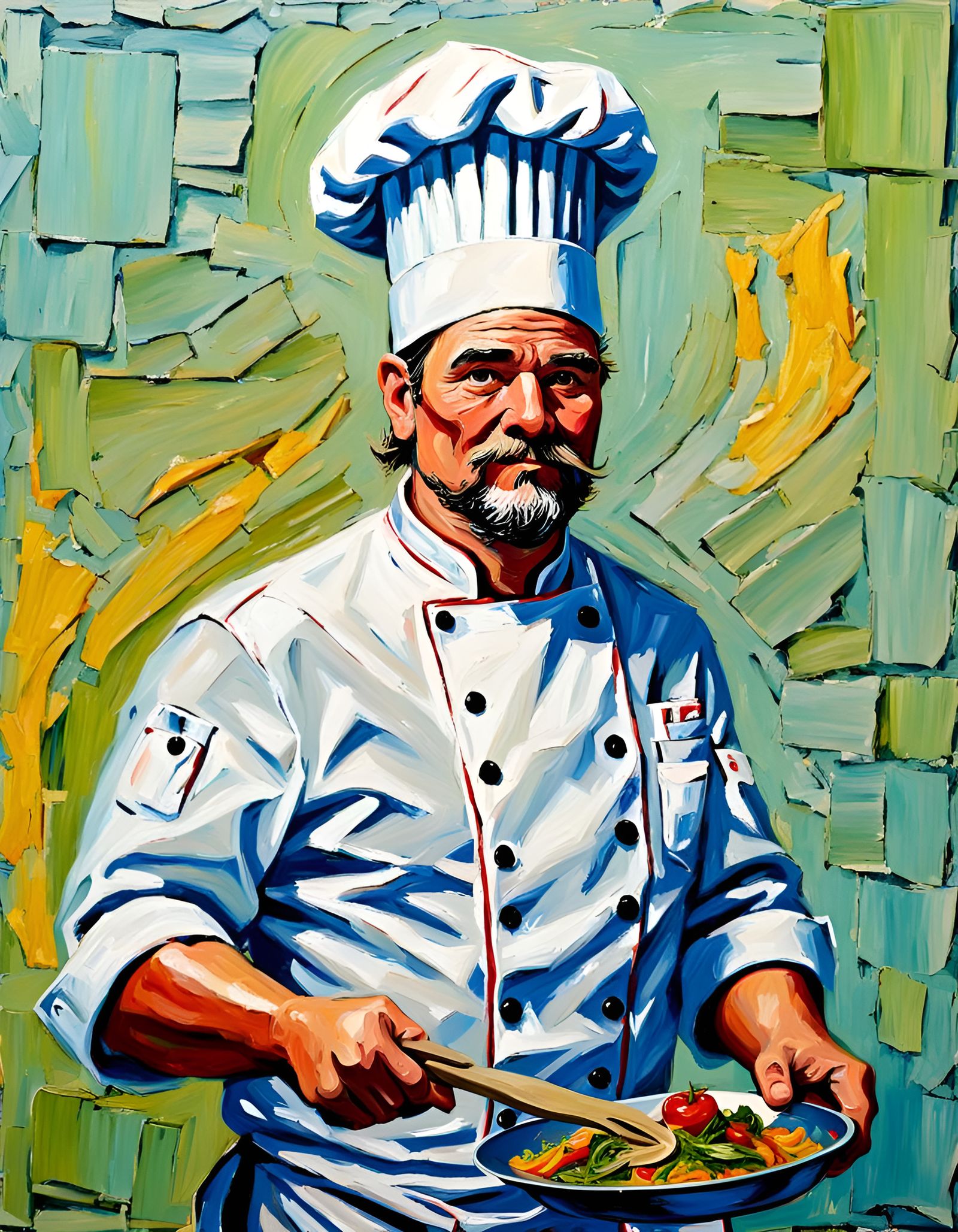 Chef in Impasto Painting Style
