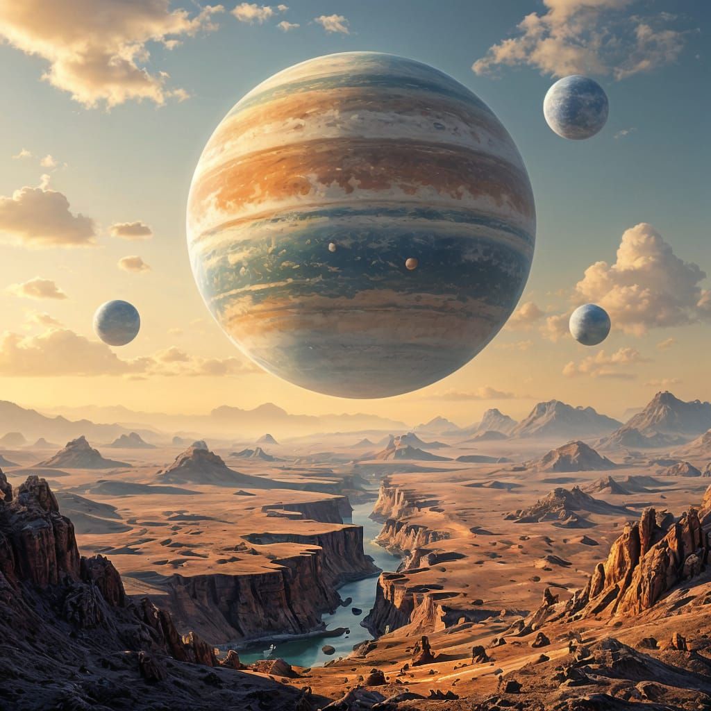 Alien Planet with Equatorial Fissure from Orbit