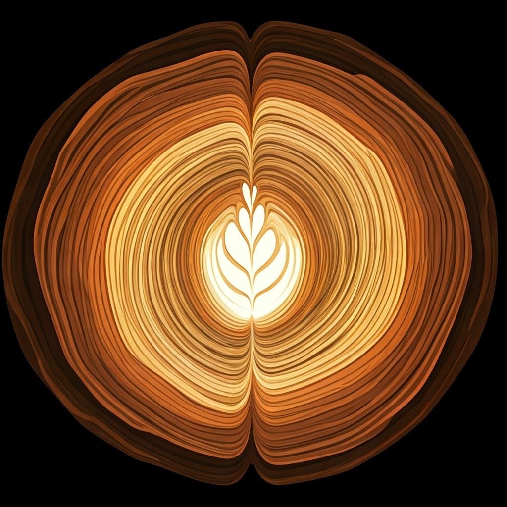 Intricate Latte Art with Abstract Fractal Designs