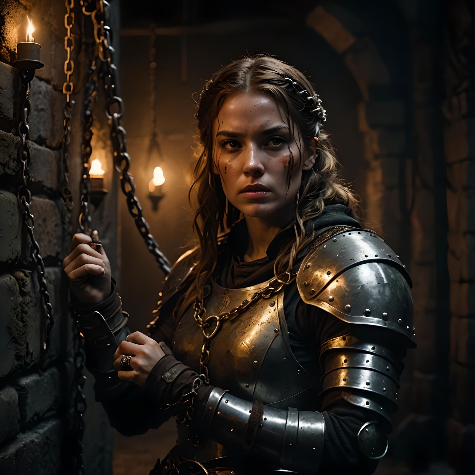 Lady Commander captured and held prisoner in the dungeons of an enemy palace...