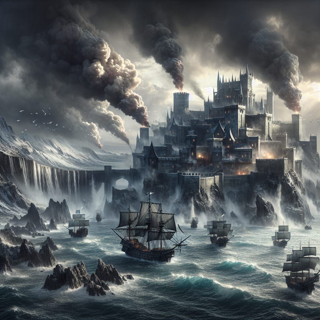 Dragonstone Assault: Epic Cinematic Digital Matte Painting