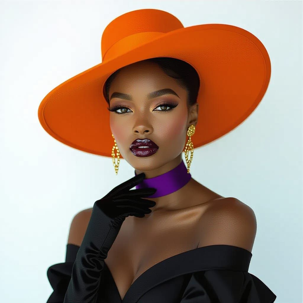 Elegant African Woman in High-Fashion Studio Portrait