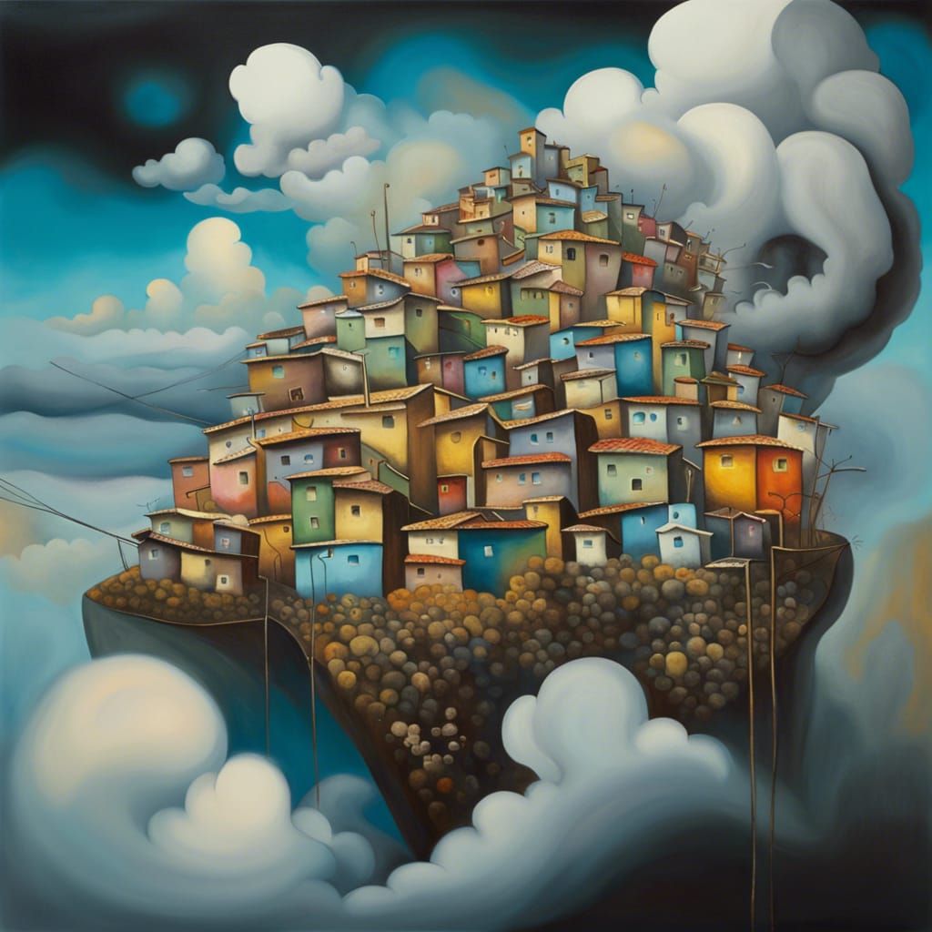 Surreal Brazilian Favelas Floating in Clouds