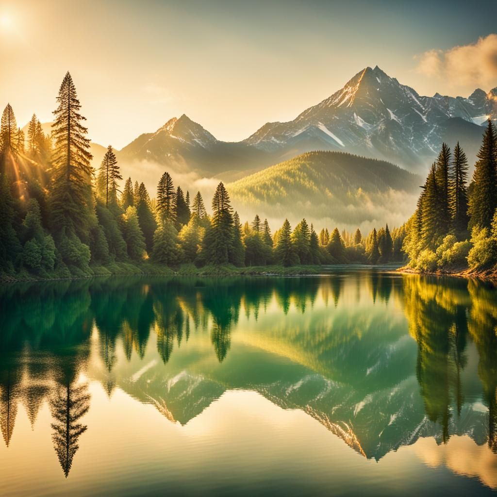 Serene Mountain Range Photography in Golden Hour