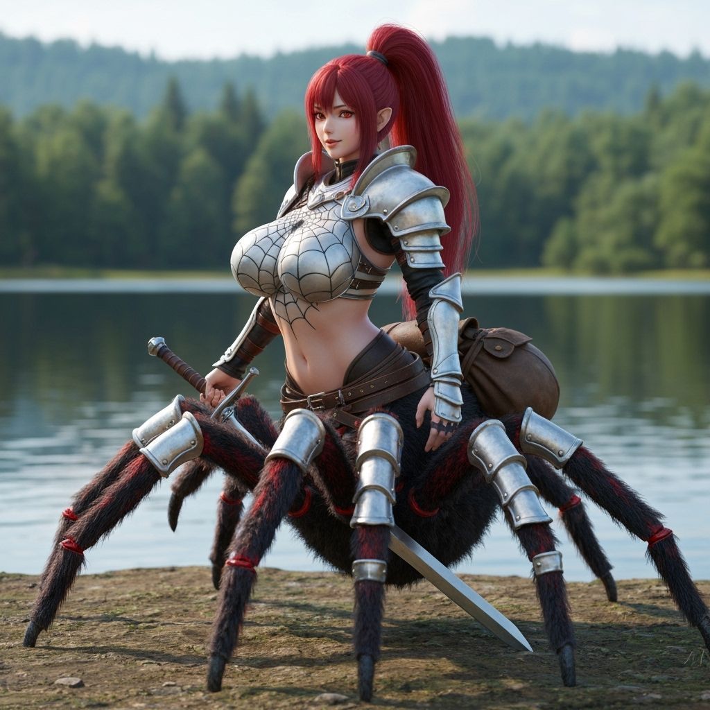 Beautiful Drider Warrior in Fantasy Armor