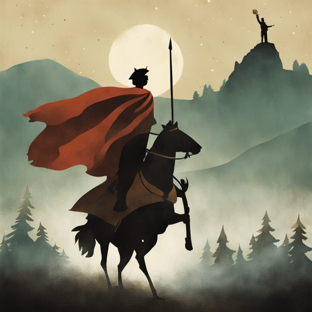 Victorious Girl Leads the People in a Whimsical March