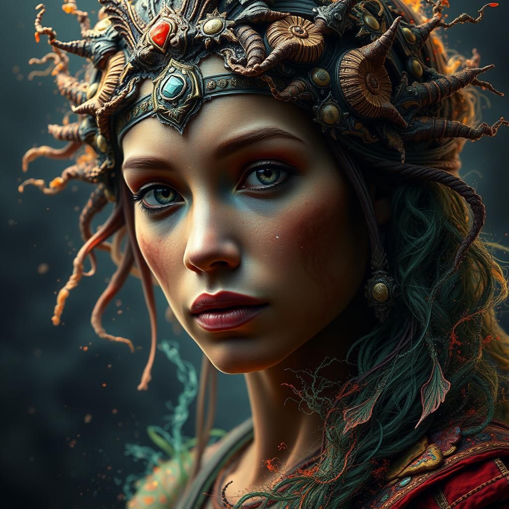 Detailed Portrait of Mother Earth in Fantasy Art