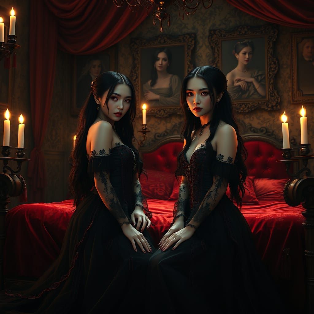 Ethereal Victorian Vampire Sisters
