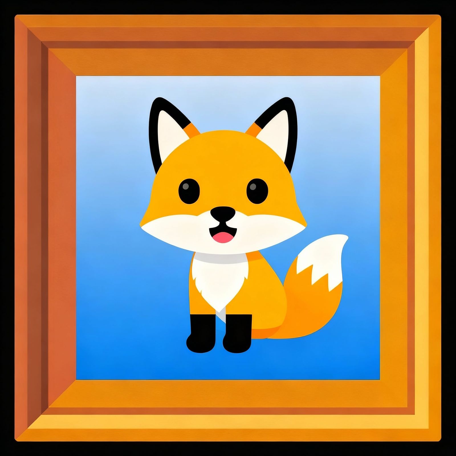 Tails the Fox in a Cute Emoji Style