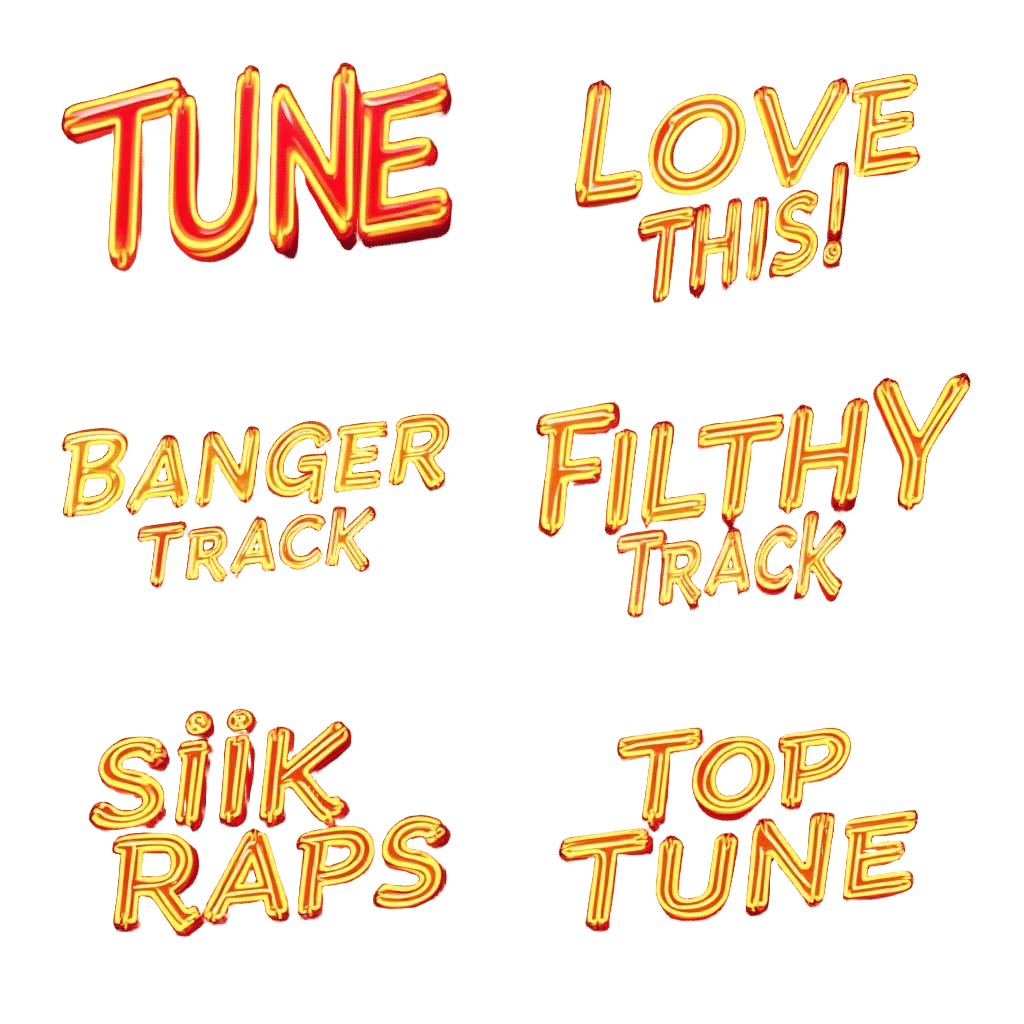 Collection of Custom Text Emotes for DJ Live Streams