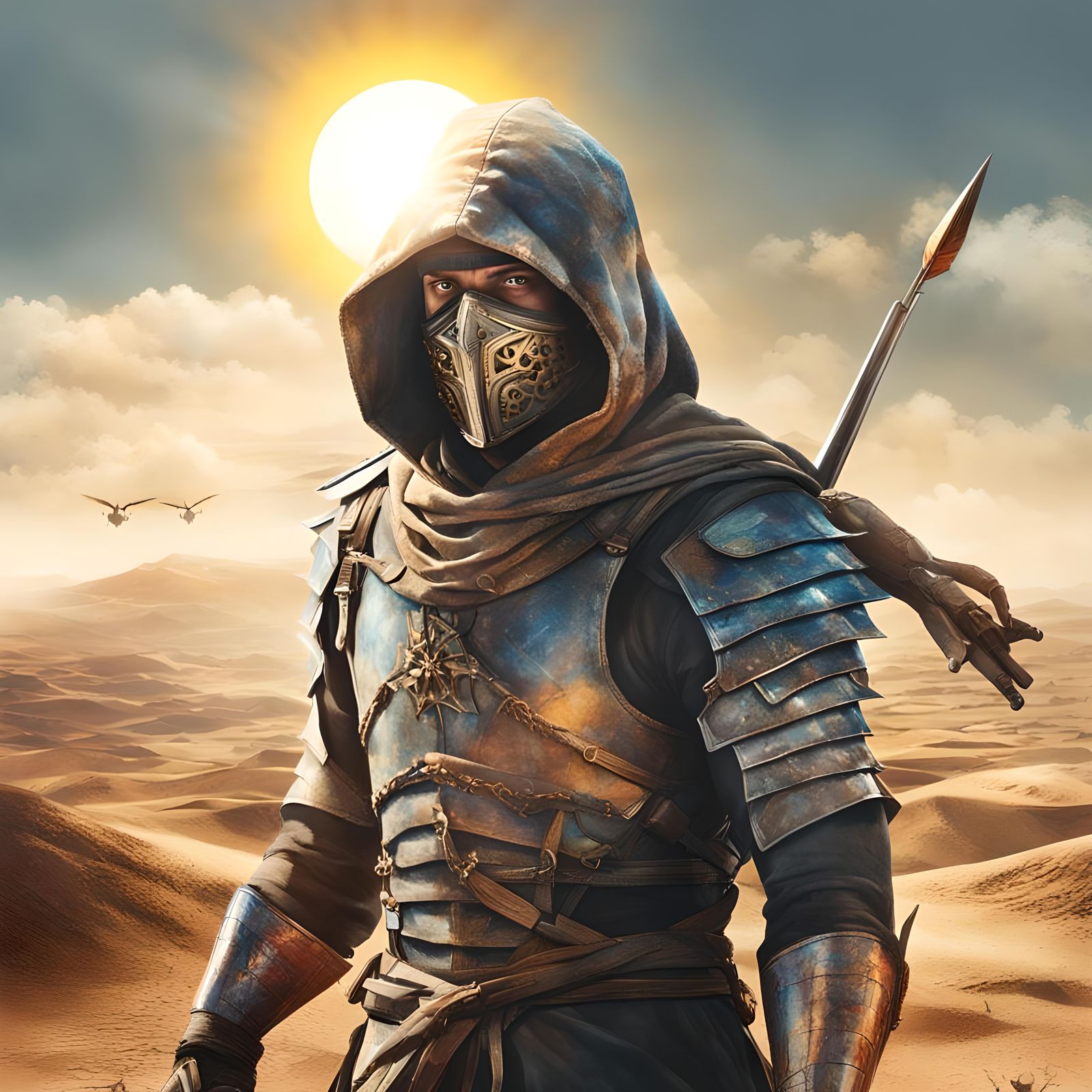 Desert Warrior in Chainmail Armor